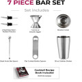 Amazon hot selling 7pcs bar tool set Cocktail Shaker Set with Stand,Perfect Bartender Kit for Bar,with diverse cocktail utensil